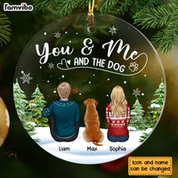 Personalized You And Me And The Dog Christmas Circle Ornament NB21 23O28 thumb 1
