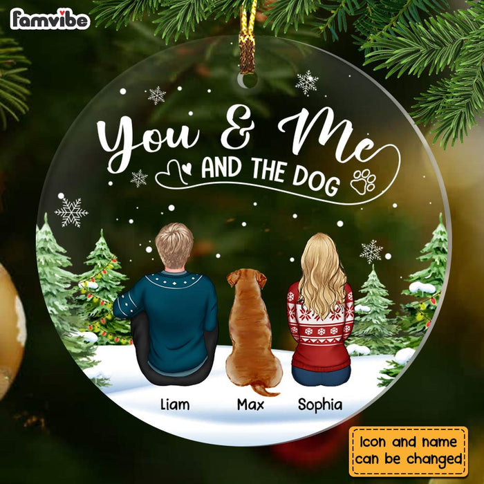 Personalized You And Me And The Dog Christmas Circle Ornament NB21 23O28 1