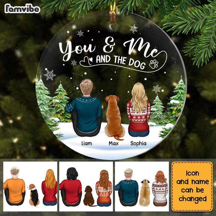 Personalized You And Me And The Dog Christmas Circle Ornament NB21 23O28 1
