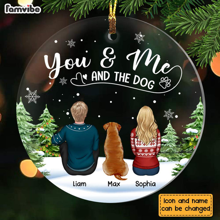Personalized You And Me And The Dog Christmas Circle Ornament NB21 23O28 1