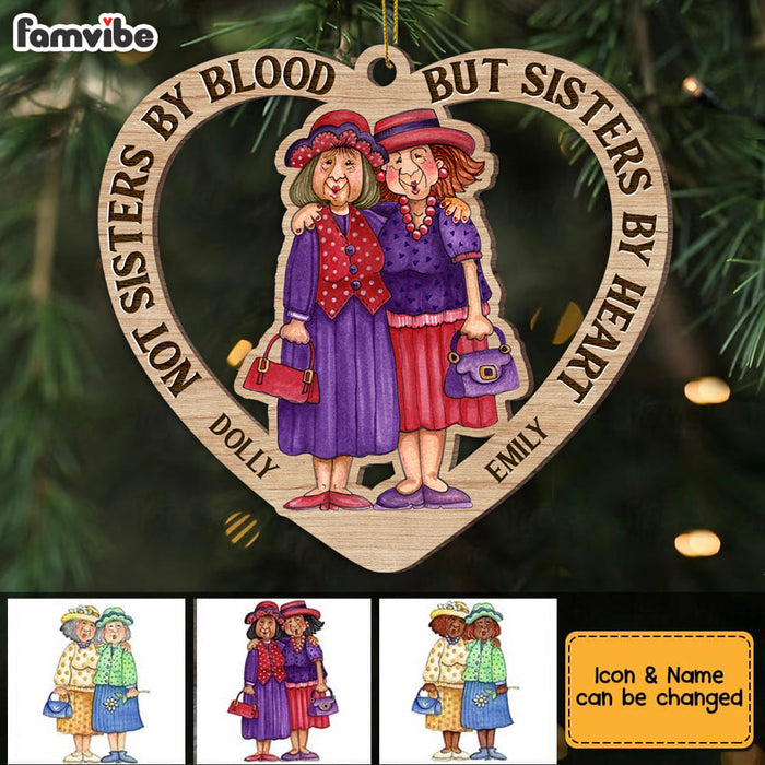 Personalized Old Friends Sisters By Heart Ornament NB21 30O58 1
