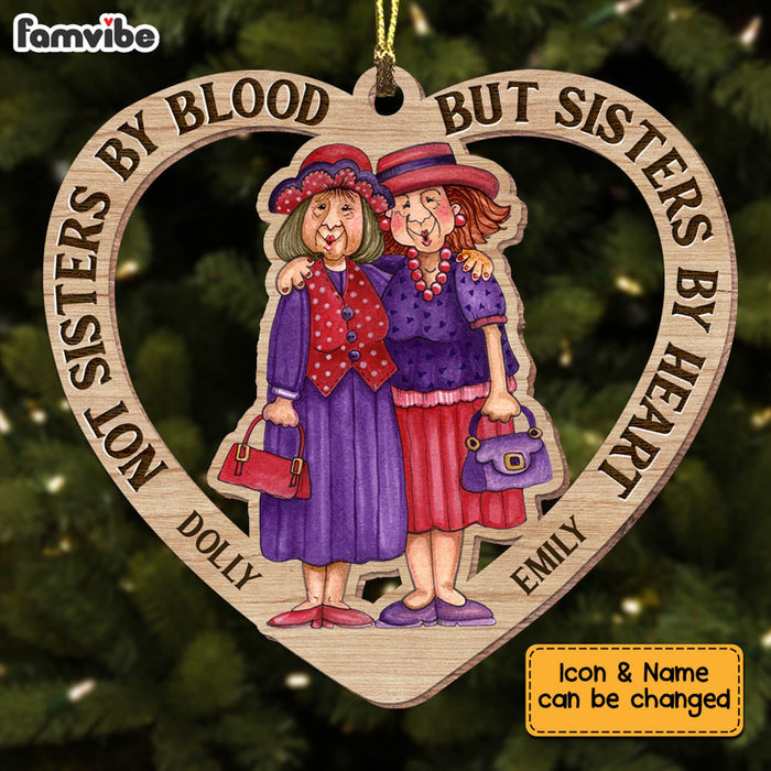 Personalized Old Friends Sisters By Heart Ornament NB21 30O58 1