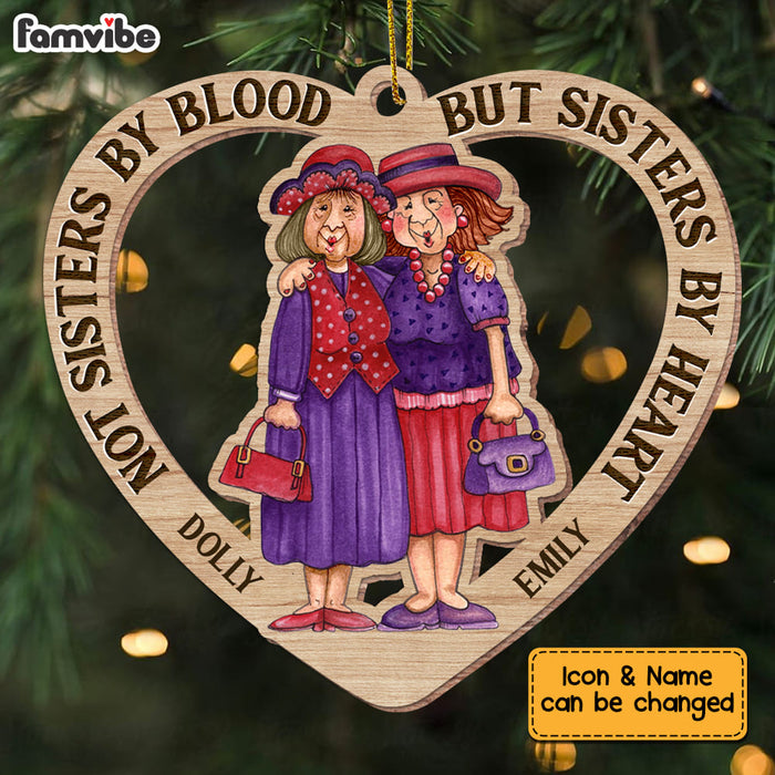 Personalized Old Friends Sisters By Heart Ornament NB21 30O58 1