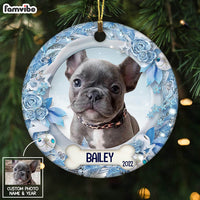 Personalized Dog First Christmas Pet Xmas Circle Ornament NB31 58O58 thumb 1