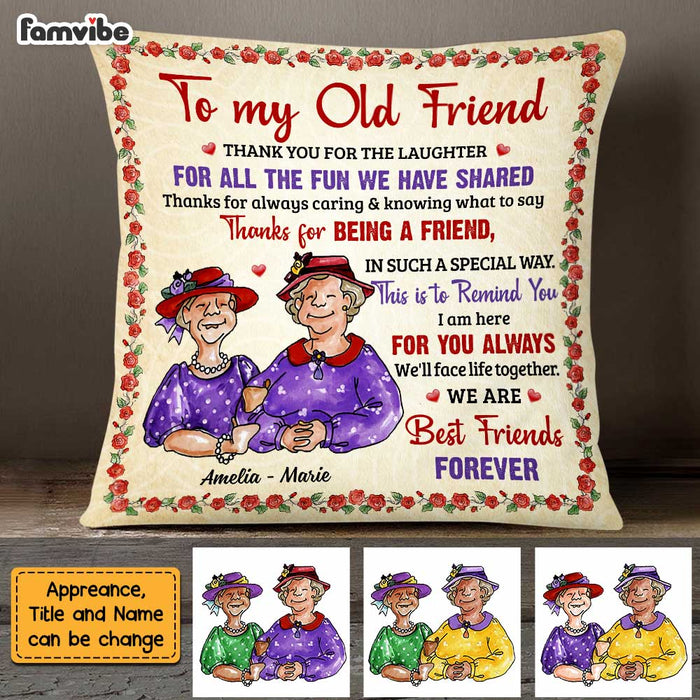 Personalized To My Old Friends Thank You Red Hat Pillow NB31 30O47 1