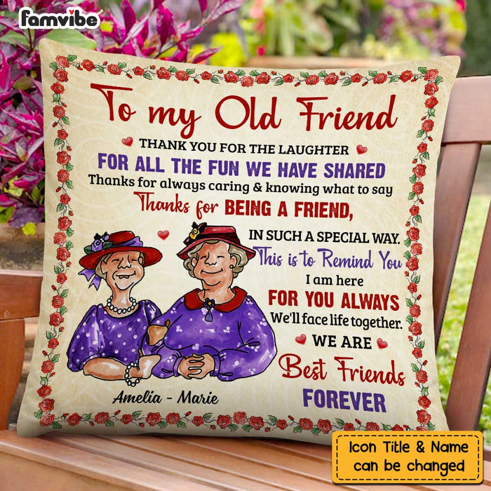 Personalized To My Old Friends Thank You Red Hat Pillow NB31 30O47 1