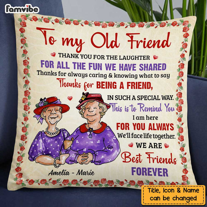 Personalized To My Old Friends Thank You Red Hat Pillow NB31 30O47 1
