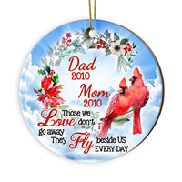Personalized Memo Cardinal Those We Loved Don't Go Away Circle Ornament NB41 32O28 thumb 1