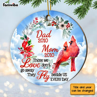 Personalized Memo Cardinal Those We Loved Don't Go Away Circle Ornament NB41 32O28 thumb 1