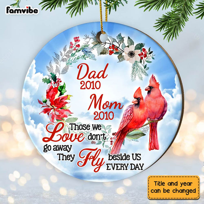 Personalized Memo Cardinal Those We Loved Don't Go Away Circle Ornament NB41 32O28 1