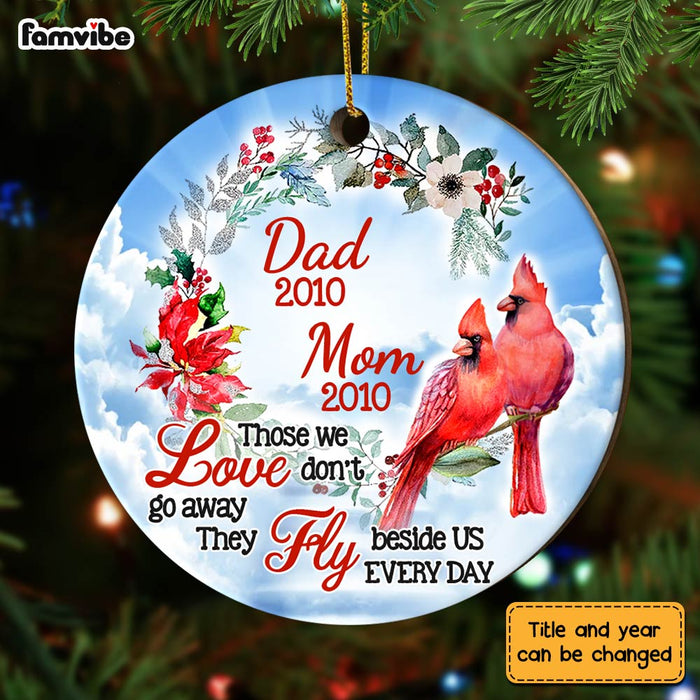 Personalized Memo Cardinal Those We Loved Don't Go Away Circle Ornament NB41 32O28 1