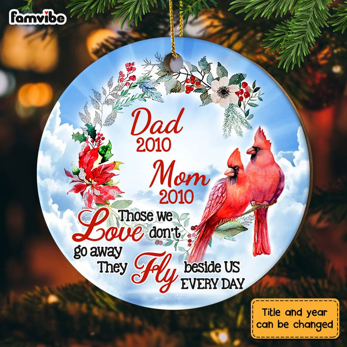 Personalized Memo Cardinal Those We Loved Don't Go Away Circle Ornament NB41 32O28 1