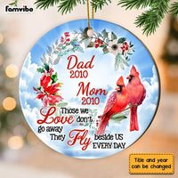 Personalized Memo Cardinal Those We Loved Don't Go Away Circle Ornament NB41 32O28 thumb 1