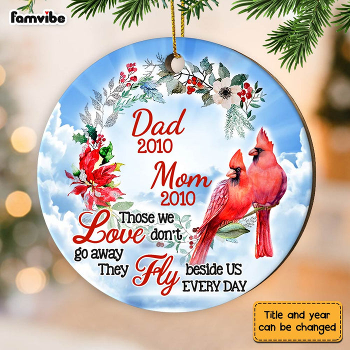 Personalized Memo Cardinal Those We Loved Don't Go Away Circle Ornament NB41 32O28 1