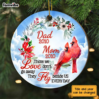 Personalized Memo Cardinal Those We Loved Don't Go Away Circle Ornament NB41 32O28 thumb 1