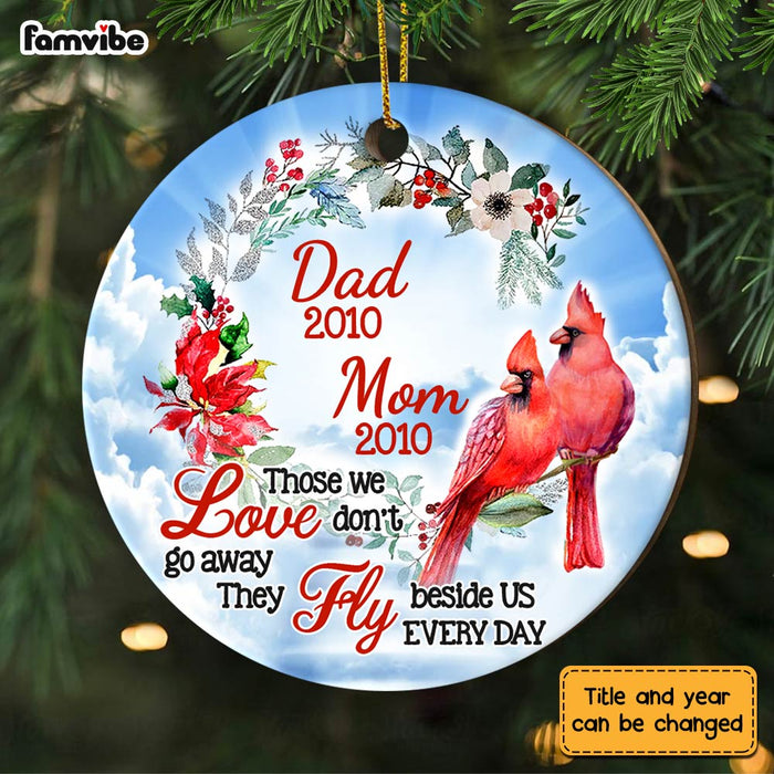 Personalized Memo Cardinal Those We Loved Don't Go Away Circle Ornament NB41 32O28 1