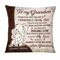 Personalized Grandson Elephant Hug This Pillow NB72 23O47 thumb 1