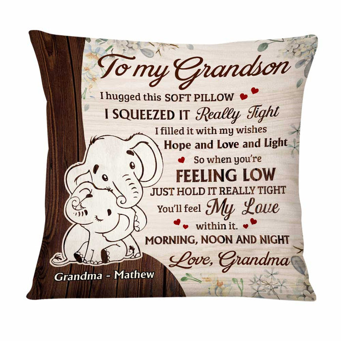 Personalized Grandson Elephant Hug This Pillow NB72 23O47 1