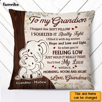 Personalized Grandson Elephant Hug This Pillow NB72 23O47 thumb 1