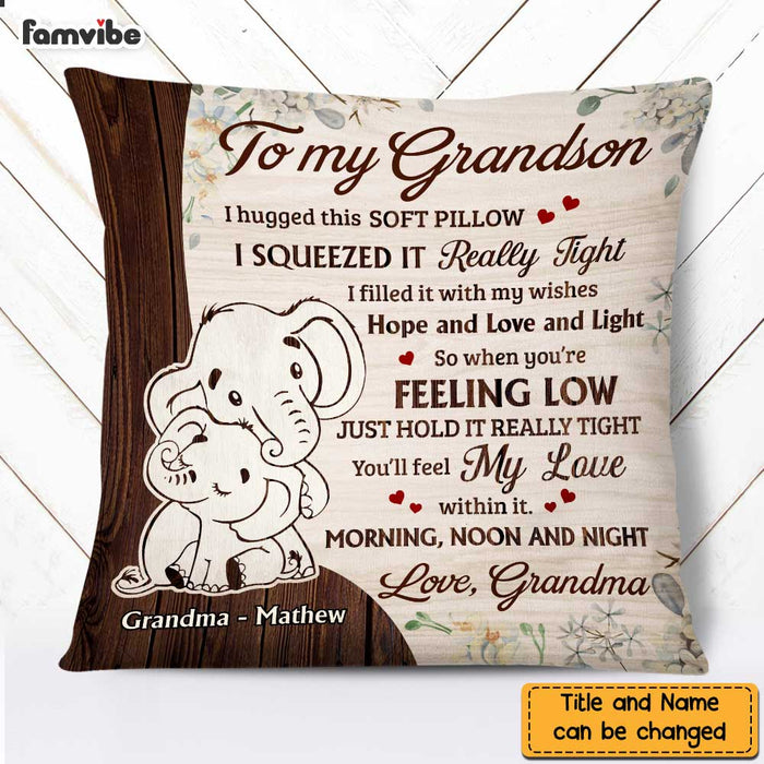 Personalized Grandson Elephant Hug This Pillow NB72 23O47 1