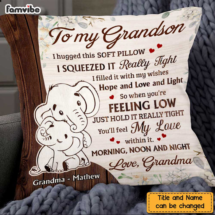 Personalized Grandson Elephant Hug This Pillow NB72 23O47 1