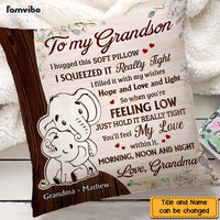 Personalized Grandson Elephant Hug This Pillow NB72 23O47 thumb 1