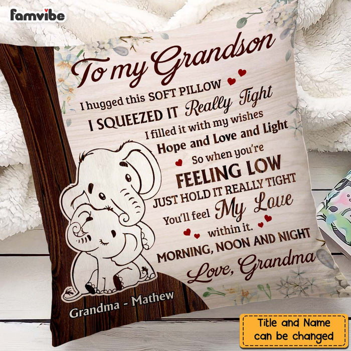 Personalized Grandson Elephant Hug This Pillow NB72 23O47 1