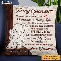 Personalized Grandson Elephant Hug This Pillow NB72 23O47 thumb 1