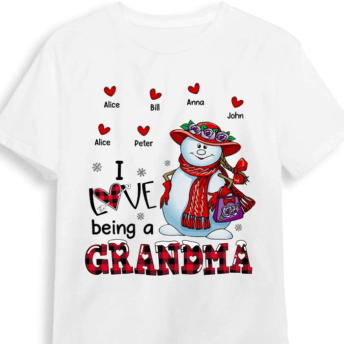 Personalized Love Being A Grandma Red Hat Snowlady Shirt - Hoodie - Sweatshirt NB33 32O28 1