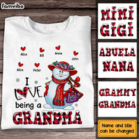 Personalized Love Being A Grandma Red Hat Snowlady Shirt - Hoodie - Sweatshirt NB33 32O28 thumb 1