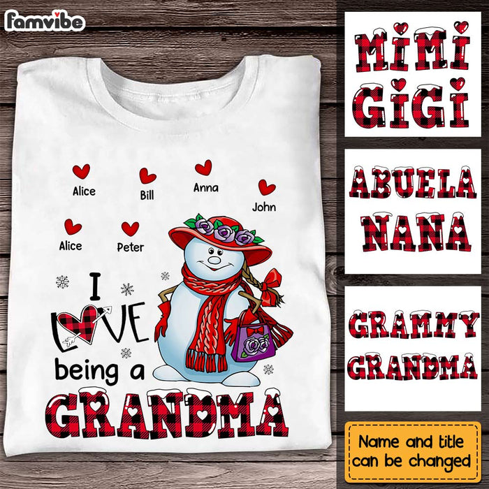 Personalized Love Being A Grandma Red Hat Snowlady Shirt - Hoodie - Sweatshirt NB33 32O28 1