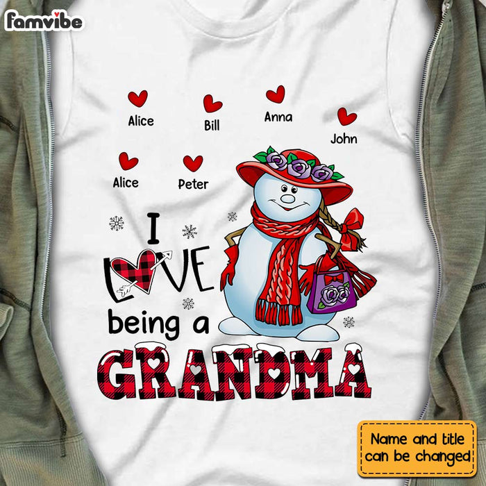 Personalized Love Being A Grandma Red Hat Snowlady Shirt - Hoodie - Sweatshirt NB33 32O28 1