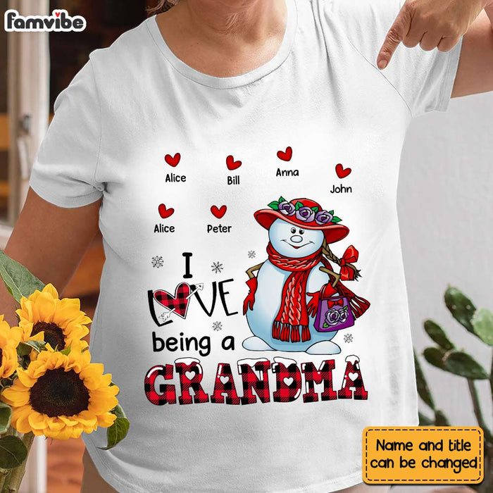 Personalized Love Being A Grandma Red Hat Snowlady Shirt - Hoodie - Sweatshirt NB33 32O28 1