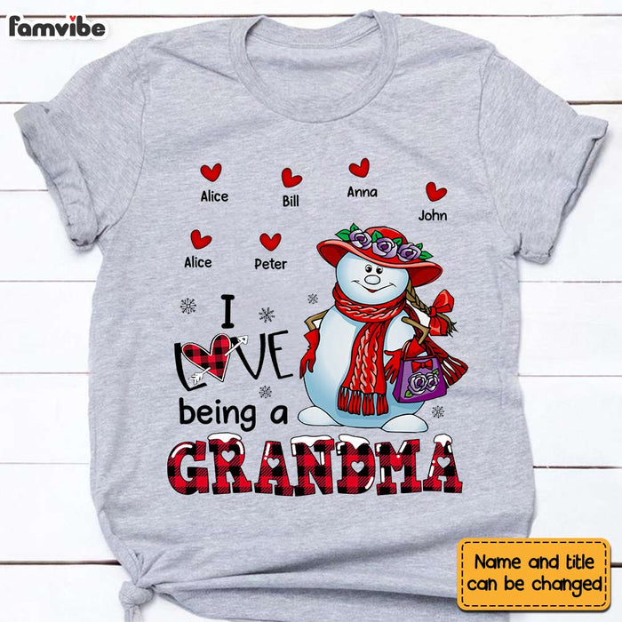 Personalized Love Being A Grandma Red Hat Snowlady Shirt - Hoodie - Sweatshirt NB33 32O28 1