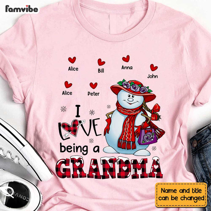 Personalized Love Being A Grandma Red Hat Snowlady Shirt - Hoodie - Sweatshirt NB33 32O28 1
