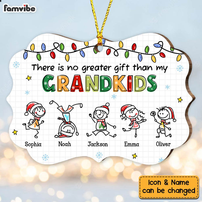 Personalized Grandma No Greater Gift Than Grandkids Drawing Benelux Ornament NB43 30O47 1