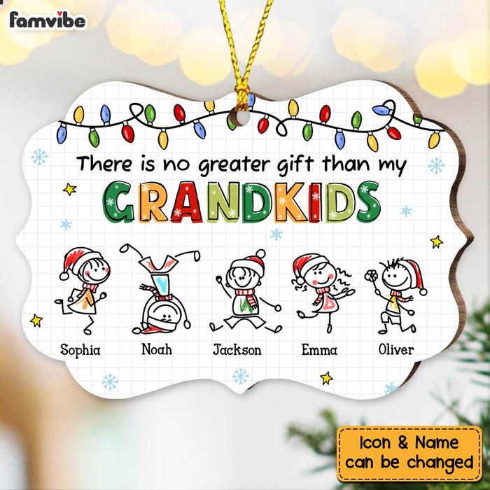 Personalized Grandma No Greater Gift Than Grandkids Drawing Benelux Ornament NB43 30O47 1
