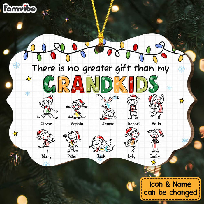 Personalized Grandma No Greater Gift Than Grandkids Drawing Benelux Ornament NB43 30O47 1