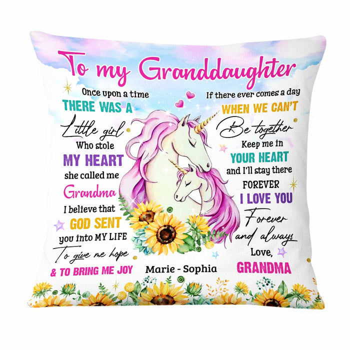 Personalized To My Granddaughter Unicorn Sunflower Pillow NB31 32O47 1