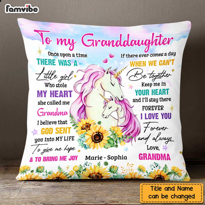 Personalized To My Granddaughter Unicorn Sunflower Pillow NB31 32O47 1