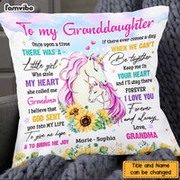Personalized To My Granddaughter Unicorn Sunflower Pillow NB31 32O47 thumb 1