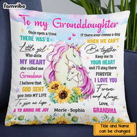 Personalized To My Granddaughter Unicorn Sunflower Pillow NB31 32O47 thumb 1