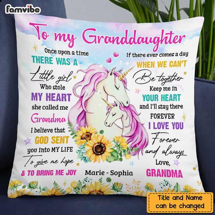 Personalized To My Granddaughter Unicorn Sunflower Pillow NB31 32O47 1