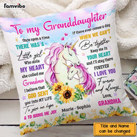 Personalized To My Granddaughter Unicorn Sunflower Pillow NB31 32O47 thumb 1