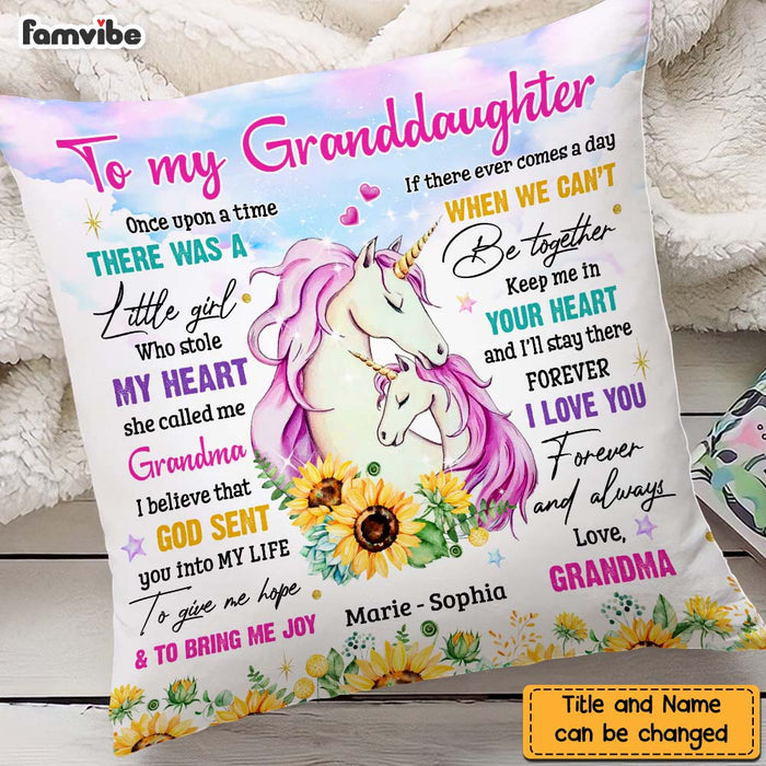 Personalized To My Granddaughter Unicorn Sunflower Pillow NB31 32O47 1