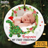 Personalized Dinosaur My First Christmas Baby Boy Girl Circle Ornament NB41 58O53 1