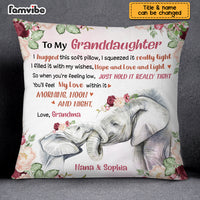 Personalized Daughter Granddaughter Elephant Pillow NB74 85O73 thumb 1
