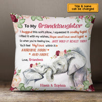 Personalized Daughter Granddaughter Elephant Pillow NB74 85O73 thumb 1