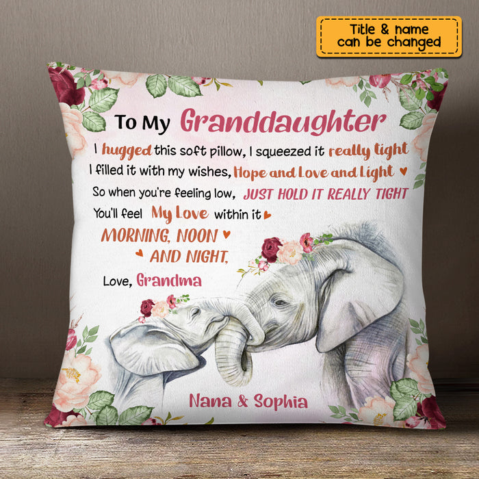 Personalized Daughter Granddaughter Elephant Pillow NB74 85O73 1