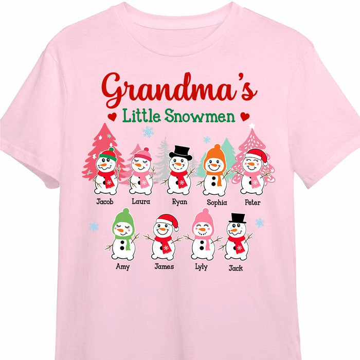 Personalized Grandkids Nana's Little Snowmen Christmas Shirt - Hoodie - Sweatshirt NB42 58O47 1